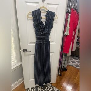 Max Edition Blue and White Cowl Neck Sundress